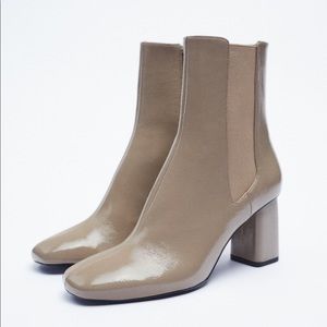 BNWT Zara square toe heeled ankle boots size 37 / 6.5
